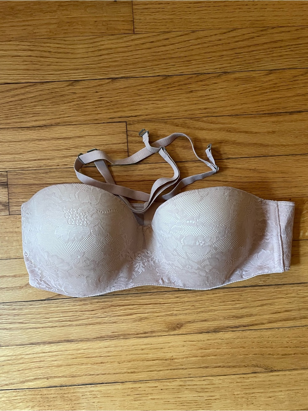 Convertible Strapless Lace Bra in Light Nude 36C